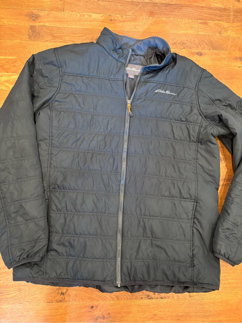 Eddie Bauer Men's Dark Gray Quilted Packable Puffer Jacket